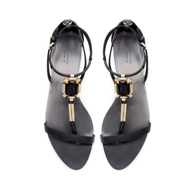 sandalias planas leopardo zara